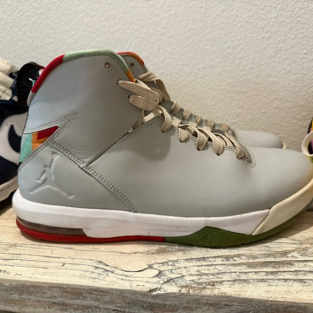 Jordan Gray Sneakers with Multicolor Accents